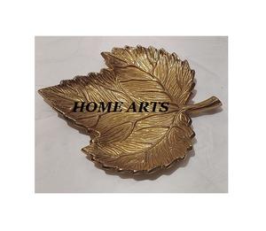 Design attrayant forme de feuille plat de service alimentaire en laiton fait à la main couleur or plat de service alimentaire pour les meilleures ventes - Product Image 3