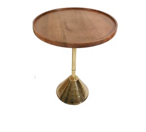 โต๊ะคอนโซลด้านข้างทำจากไม้ท็อปโลหะสีทองพร้อมฐานไม้โต๊ะส่วนกลางสุดหรูสำหรับตกแต่งบ้านโรงแรมเฟอร์นิเจอร์ดีไซน์ใหม่ - Product Image 2