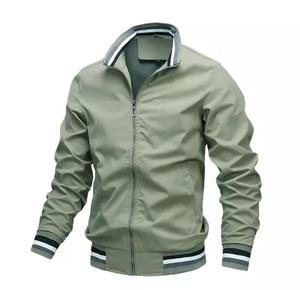 แจ็กเก็ตกระแทกกันลมสำหรับผู้ชายเสื้อกันลมลำลองขนาดพลัสไซส์สำหรับฤดูใบไม้ผลิคอตั้งปรับแต่งโลโก้ได้ตามต้องการ - Product Image 1