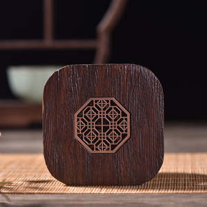 Ensemble de sous-verres en bois poli de 6 pièces en gros avec décorations de Noël antidérapantes pour le bureau à domicile Sous-verres en pierre pour les fêtes - Product Image 3