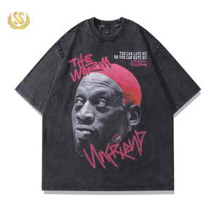 Vintage ácido lavado Unisex Tees Custom DTG Print Oversized Drop Shoulder Plus Size Camiseta de hombre - Product Image 6