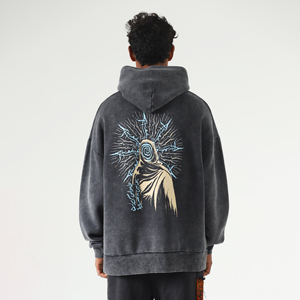 Custom 500 Gsm Cropped Hoodies <b>Thick</b> <b>Fleece</b> French Terry Blank Oversized Hoodie Boxy fit Cotton Heavyweight boxy Hoodie for men - Product Image 6