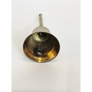 Grande cloche en laiton ronde en métal fabriquée à la main pour l'extérieur Finition antique Design durable Poignée en métal Décoration de jardin - Product Image 2