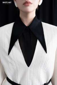 Women'S Dresses Formal Long Sleeve Matt V-Neckline Dress Custom Logo Organic <b>Crinkle</b> Cotton <b>Paper</b> Bags Whiteant Manufacturer - Product Image 6