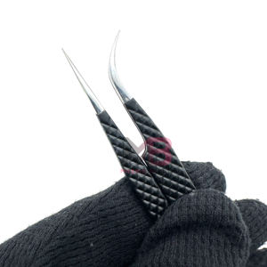 New <b>Silver</b> Polish Stainless Steel Lash Extension Tweezers <b>Set</b> High Quality Diamond Grip Eyelash Tweezer Logo Sustainable - Product Image 3