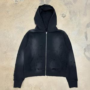 Sweat à capuche pour homme en molleton français brodé personnalisé, streetwear d'hiver, fonctionnel, délavé à l'acide, lourd, 100% coton, avec strass - Product Image 6