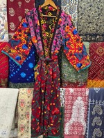 Robe Kimono Phulkari brodée à la mode Boho, cardigan Kimono de travail à fil coloré, kimono indien Phulkari longue veste