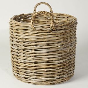 Large <b>rectangular</b> rattan <b>basket</b> with durable weaving designed for farmhouse decor eco friendly sustainable living spaces - Product Image 3