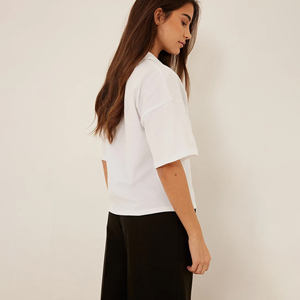 Col polo Col Épaule tombante Boxy Fit T-shirt court uni de qualité supérieure super doux et respirant T-shirts avec logo personnalisé - Product Image 2