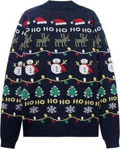 Pulls pour hommes 100% laine, tricotés sur mesure, pull d'hiver avec design de cardigan de Noël, respirant et neuf pour la saison hivernale - Product Image 4