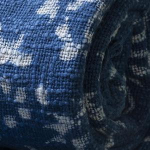 Nouvelle arrivée bleu main bloc imprimé coton jeter couverture doux léger style uni pour salon canapé taille personnalisée - Product Image 2