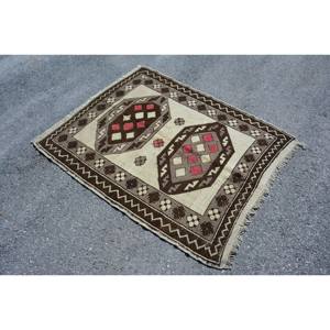 Classique marron Beige Vintage tapis turc 3.7X4.8 pieds Patchwork Design laine matériel Latex support pour salon chambre d'adolescent - Product Image 2