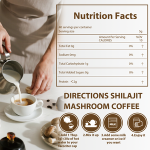 2025 JHD cung cấp nhãn hiệu riêng shilajit nấm Cà phê bột năng lượng bổ sung thuần chay hữu cơ 200g 2 năm Thời hạn sử dụng - Product Image 2