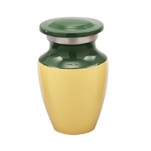 Urnes funéraires en laiton de haute qualité avec urnes funéraires en métal fini de couleur jaune et noire en étain pour cendres humaines - Product Image 2