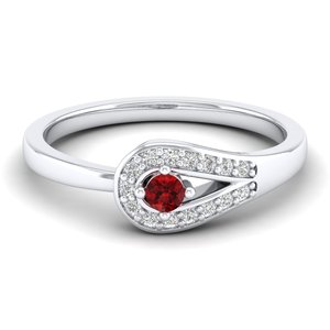 แหวนเงินแท้ 925 ประดับมอยส์ซาไนต์ VVS ทรงกลม 0.08 กะรัต และพลอยโกเมน ดีไซน์หรูหราสำหรับผู้หญิง จากโรงงาน REYES ราคาขายส่ง - Product Image 5