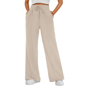 Pantalones Deportivos de Cintura Alta para Mujer, Estilo Jogger, Holgados, Casuales, de Pierna Ancha, con Cordón Elástico - Product Image 5