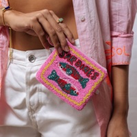 Dompet Koin Manik-Manik Buatan Tangan yang Elegan untuk Wanita, Tas Penyimpanan Mini Modis, Desain Manik-Manik Warna-Warni untuk Koin, Kartu, Uang Tunai, Perjalanan