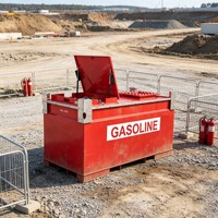 Réservoir de carburant diesel portable monté sur remorque avec pompe, double paroi, pour le ravitaillement des véhicules miniers, de construction et agricoles