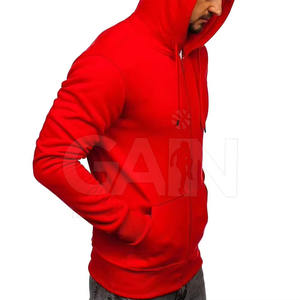 Premium algodón mezclado polar hombres cremallera sudaderas con capucha para gimnasio desgaste elegante hombres cremallera sudaderas colección - Product Image 3