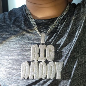 RB Custom Vvs Crystal Rhinestone Iced Letter Name Pendant Unisex Hip Hop Style 925 Silver Gold Plated Cuban Chain Pendant - Product Image 3