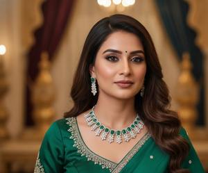 Conjunto de Collar y Aretes de Lujo con Esmeralda Cuadrada de Alta Calidad para Eventos Formales y Vestimenta de Noche, Disponible para Compra al por Mayor - Product Image 2