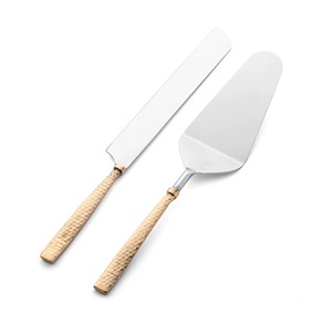 Juego de servidor de pasteles de acero inoxidable Premium, cuchillo de postre elegante, herramientas para hornear para fiesta en casa, cumpleaños y pasteles de boda - Product Image 1