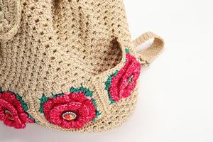 Venta al por Mayor de Mochilas Beige Hechas a Mano con Flores de Crochet, Personalizables, para Uso Diario, para Mujer - Product Image 6