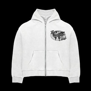 เสื้อฮู้ดผ้าฝ้าย100% เทอร์รี่ Boxy สำหรับผู้ชายเสื้อมีฮู้ดพิมพ์ลายหน้าจอพัฟแบบกำหนดเอง - Product Image 1