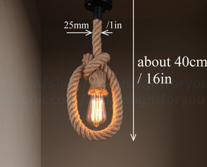 Corde de chanvre Suspension avec noeud Éclairage nautique Corde de Manille Cordon de lampe Corde de jute Lumière à la main Stand Lampe de haute qualité - Product Image 2