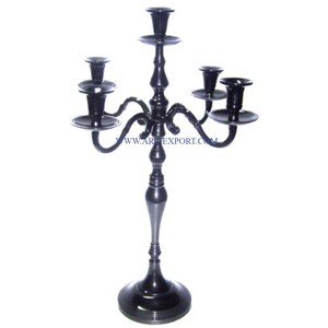 Best Quality Metal <b>Black</b> Polished <b>Candelabra</b> for Home & Party Decor for Weddings Christmas Best Lightening Candlestick Standard - Product Image 1