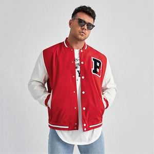 Nueva chaqueta universitaria de lana de cuero con letras bordadas personalizadas para hombres de buena calidad a bajo precio - Product Image 1