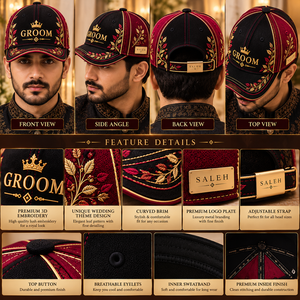 Wholesale Custom Groom <b>Wedding</b> Caps Personalized Embroidered <b>Hats</b> <b>for</b> <b>Men</b> Groomsmen <b>Wedding</b> Party Event Headwear - Product Image 5