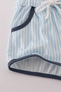 ชุดเสื้อผ้าใส่สบายลายตัวหนาสีน้ำเงินคลาสสิกสำหรับเด็กวัยหัดเดินและเด็ก - Product Image 2