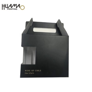 6 <b>Pack</b> Corrugated Wine Carrier <b>Box</b> With Portable Handle Foldable Recyclable Paper Gift Packaging <b>Box</b> For Party Wedding Gift - Product Image 3