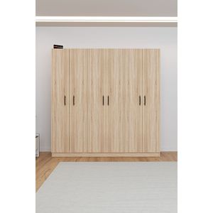 KALE Sonomo Freestanding Modern Design 6-Door 4-Drawer 3-Hanger 13-<b>Shelf</b> Hanging <b>Wardrobe</b> Space-Saving <b>for</b> Hotels and Bedrooms - Product Image 3