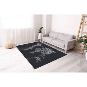 Tapis imprimé : Design moderne pour salon, entrée, bureau, avec tapis moelleux à poils - Product Image 3