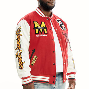 Vestes universitaires en toile pour hommes, style streetwear, col montant, avec logo personnalisé, imperméables et respirantes – Prix de gros - Product Image 3