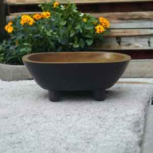 Cuenco de madera de mango para exhibición de mesa hecho a mano negro Natural y exterior de estilo americano para vela decoración del hogar boda de Navidad - Product Image 1