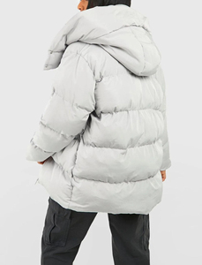 Chaqueta acolchada cálida a prueba de viento con plumas de pato de longitud media hecha a medida, ropa de calle, Chaqueta ligera de Color sólido - Product Image 5