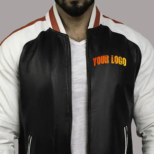 Venta caliente logotipo personalizado estilo Vintage chaqueta con cremallera cuero hecho Otoño Invierno bombardero Varsity chaquetas abrigo para hombres - Product Image 3