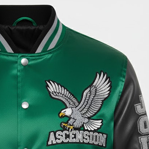 Chaqueta Universitaria Bordada en Chenilla Personalizada al por Mayor para Hombre, Chaquetas de Invierno de Satén de Alta Calidad y Bajo MOQ - Product Image 6