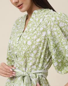 ชุดเดรสลำลองผ้าฝ้ายออร์แกนิคของผู้หญิงทำด้วยมือชุดเดรสโบฮีเมียนพิมพ์ลายดอกไม้อินเทรนด์สำหรับฤดูร้อนชุดของขวัญวาเลนไทน์ - Product Image 2