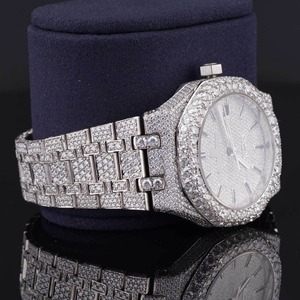 Montre mécanique automatique de luxe 41 mm en acier inoxydable avec affichage analogique, diamants HPHT cultivés en laboratoire, résistante à l'eau, édition limitée - Product Image 2