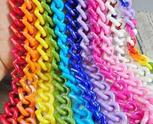 โซ่ตกแต่งผนังแบบเรซิ่น โปร่งใส โซ่ติดผนังแบบเปิด หัวเข็มขัดโซ่ สำหรับทำเครื่องประดับ DIY อะคริลิก พลาสติก โซ่คิวบัน สำหรับตกแต่งผนัง - Product Image 5