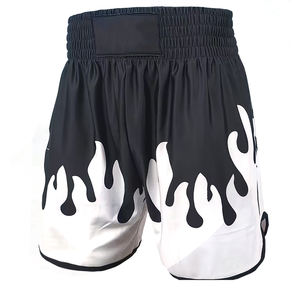 กางเกงขาสั้นผ้าซาตินใส่ได้ทั้งชายและหญิงกางเกงขาสั้นแบบไทยสีดำคุณภาพสูงชุดฝึกต่อสู้ - Product Image 1