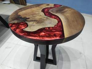 PLESE HANDCRAFT TABLE RONDE EN RÉSINE EPOXY POUR SALLE À MANGER Meubles Table de rivière en bois et résine pour la maison et le bureau - Product Image 6