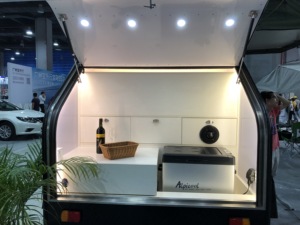 Vente flash 2025 Mini <span class=keywords><strong>caravane</strong></span> en forme de larme personnalisable avec tente de toit, <span class=keywords><strong>caravane</strong></span> de voyage légère - Product Image 4