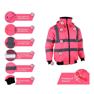 Top vente personnalisé fermeture éclair hommes femmes à manches longues vestes de sécurité étanche à l'eau caractéristique Logo brodé personnalisé - Product Image 2