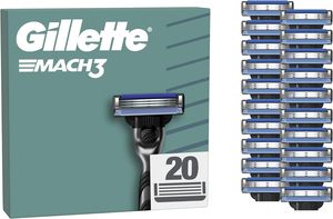Gillette Mach3 pour hommes x20 Gillette Refill Lames, avec bande de lubrification pour un glissement en douceur et nouveau revêtement de lame conçu - Product Image 2