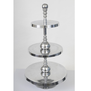 Modern <b>Cake</b> Exhibition Metallic <b>Cake</b> Platter OEM Customized Decorative Three Layered <b>Cake</b> Stand at Reasonable Price - Product Image 6